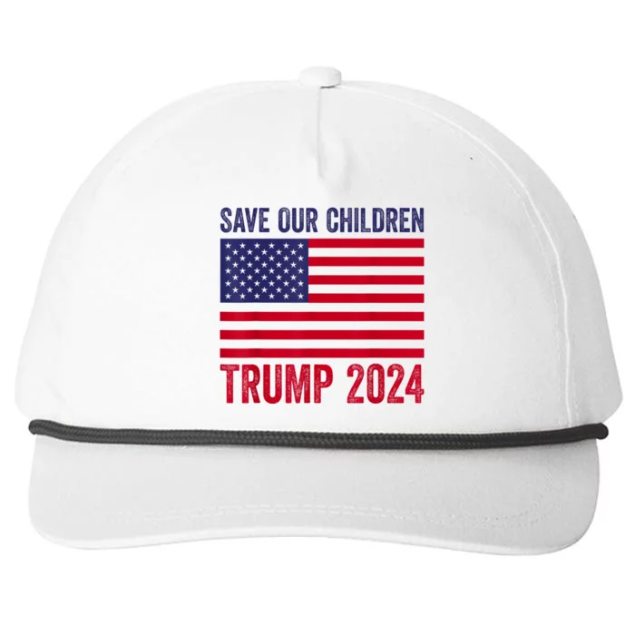 Save Our Children Stop Human Trafficking Trump 2024 Snapback Five-Panel Rope Hat