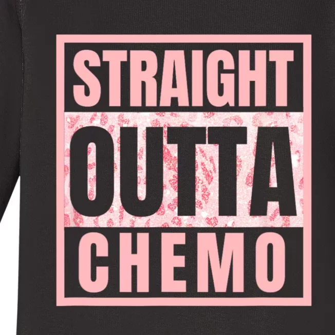 Straight Outta Chemo Therapy Cancer Awareness Baby Long Sleeve Bodysuit