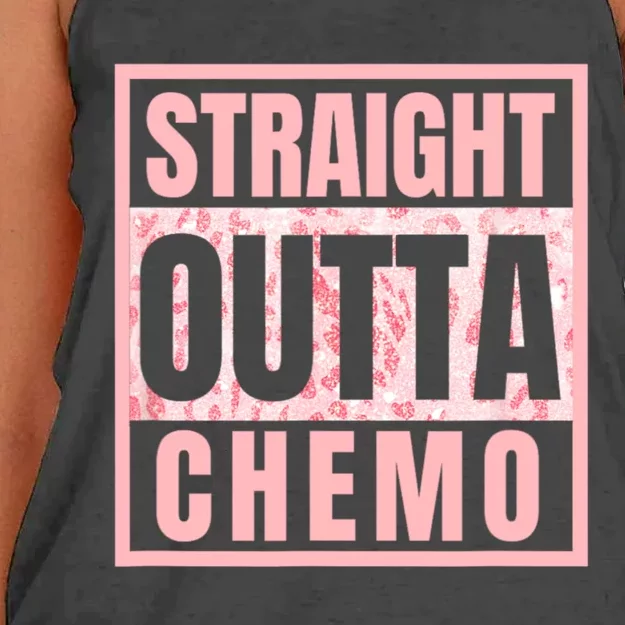 Straight Outta Chemo Therapy Cancer Awareness Women's Knotted Racerback Tank