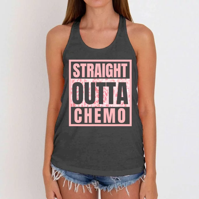 Straight Outta Chemo Therapy Cancer Awareness Women's Knotted Racerback Tank