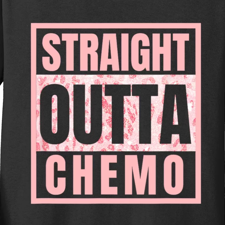 Straight Outta Chemo Therapy Cancer Awareness Kids Long Sleeve Shirt