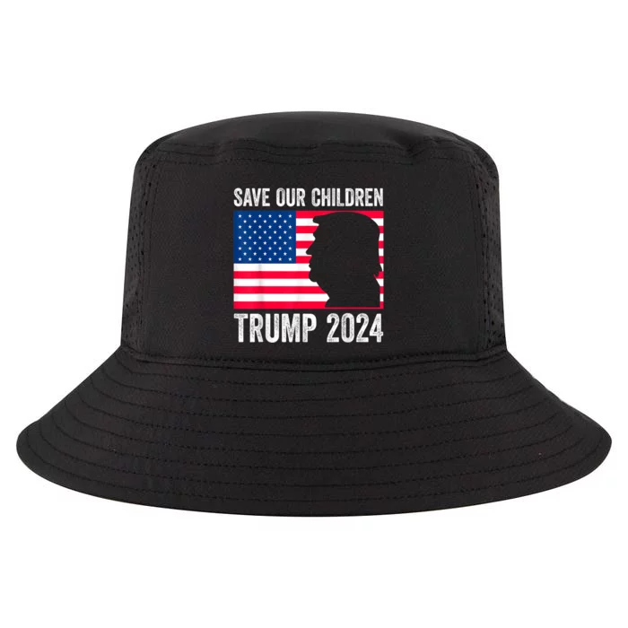 Save Our Children Stop Human Trafficking Trump 2024 Cool Comfort Performance Bucket Hat