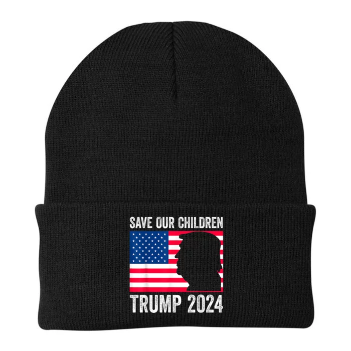 Save Our Children Stop Human Trafficking Trump 2024 Knit Cap Winter Beanie