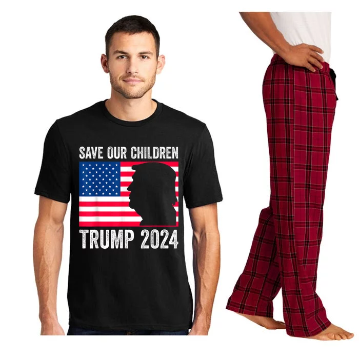 Save Our Children Stop Human Trafficking Trump 2024 Pajama Set