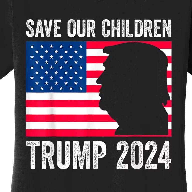 Save Our Children Stop Human Trafficking Trump 2024 Women's T-Shirt