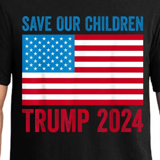 Save Our Children Stop Human Trafficking Trump 2024 Pajama Set