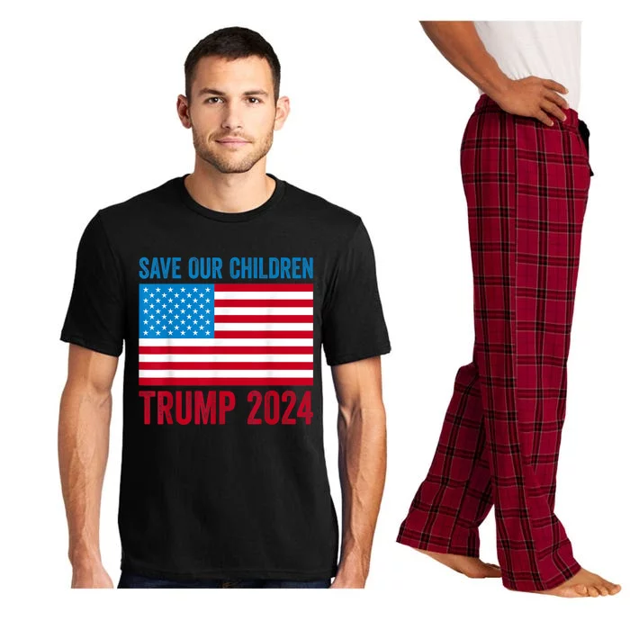 Save Our Children Stop Human Trafficking Trump 2024 Pajama Set