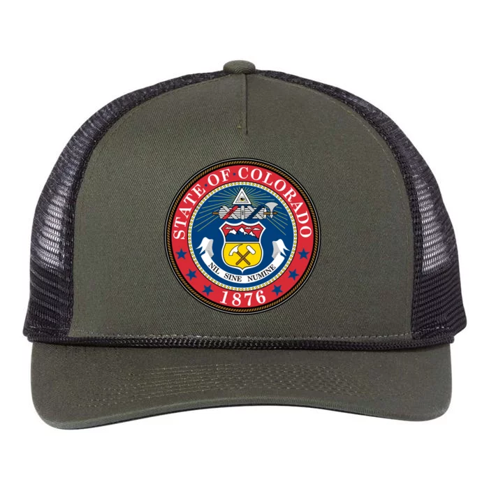 State Of Colorado Seal 1876 Retro Rope Trucker Hat Cap