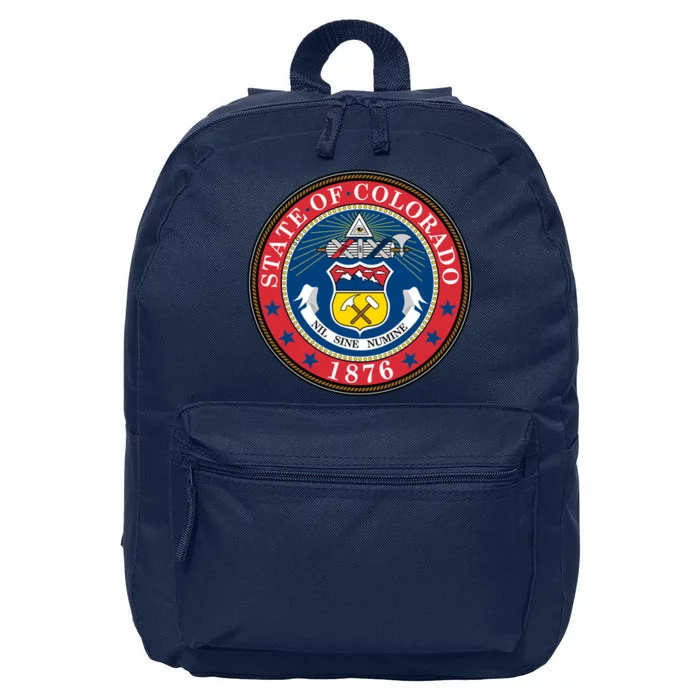 State Of Colorado Seal 1876 16 in Basic Backpack