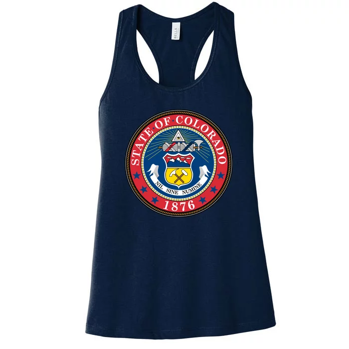 State Of Colorado Seal 1876 Women's Racerback Tank