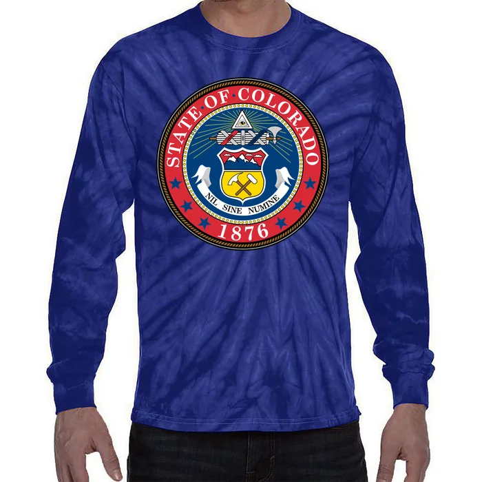 State Of Colorado Seal 1876 Tie-Dye Long Sleeve Shirt