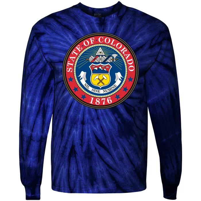 State Of Colorado Seal 1876 Tie-Dye Long Sleeve Shirt