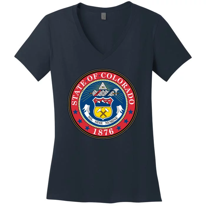 State Of Colorado Seal 1876 Women's V-Neck T-Shirt