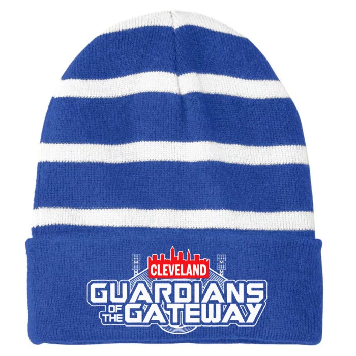 Skyline Of Cleveland Striped Beanie with Solid Band