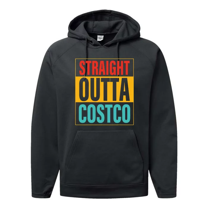 Straight Outta Costco Retro Vintage Apparel Performance Fleece Hoodie