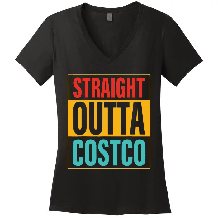 Straight Outta Costco Retro Vintage Apparel Women's V-Neck T-Shirt