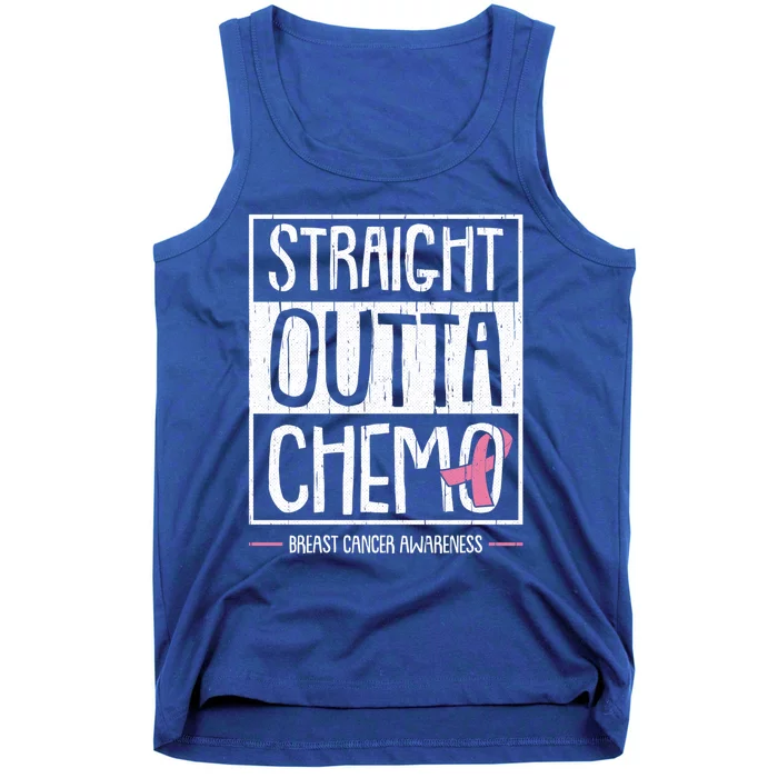 Straight Outta Chemo Breast Cancer Awareness Fight Warrior Gift Tank Top