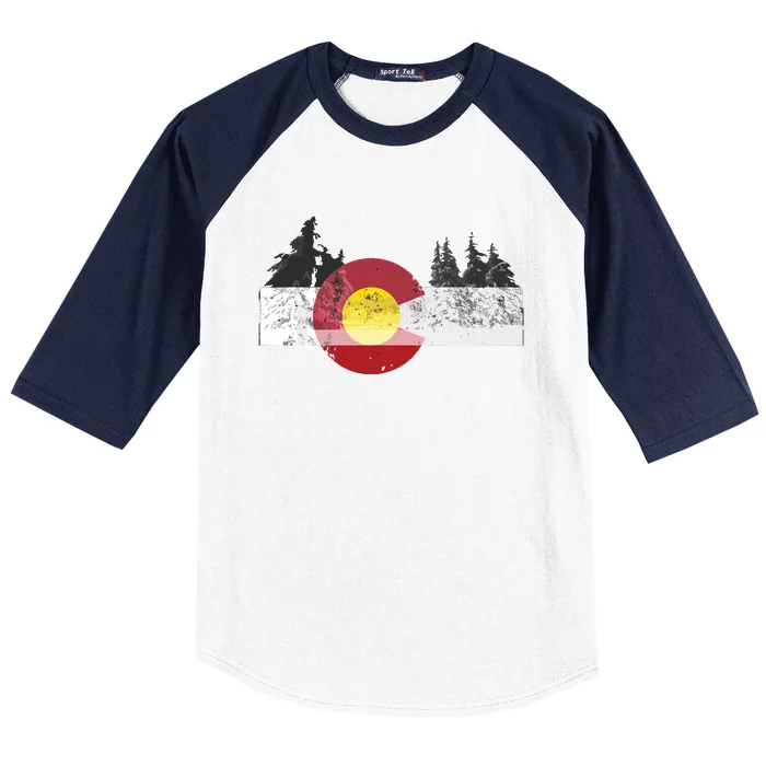 State Of Colorado Flag Baseball Sleeve Shirt