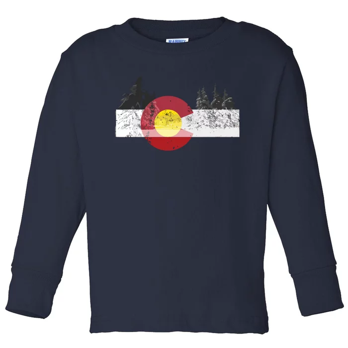 State Of Colorado Flag Toddler Long Sleeve Shirt