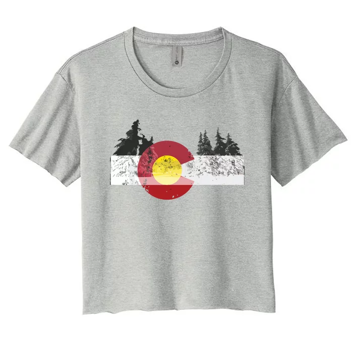 State Of Colorado Flag Women's Crop Top Tee