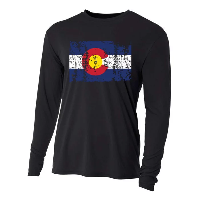 State Of Colorado Flag Cooling Performance Long Sleeve Crew