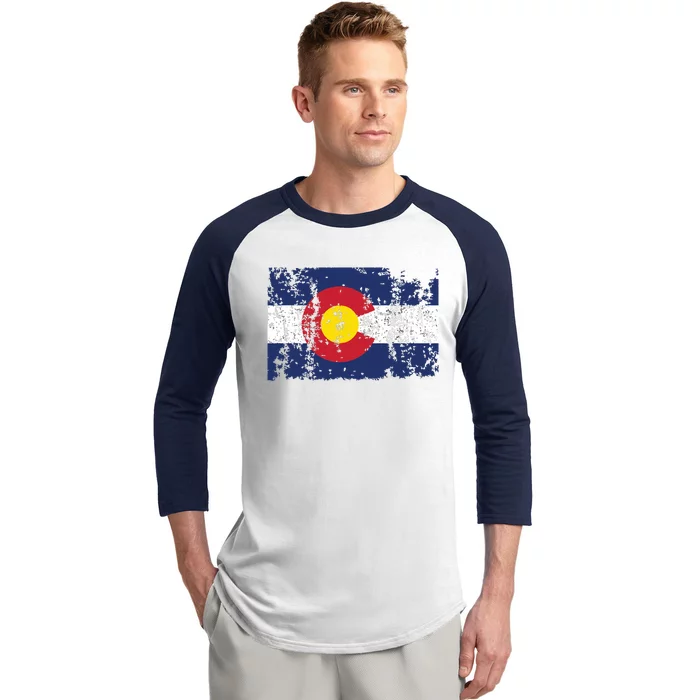 State Of Colorado Flag Baseball Sleeve Shirt