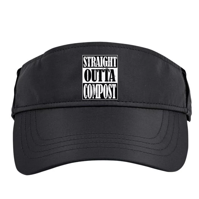 Straight Outta Compost Funny Garden Homestead Composting Adult Drive Performance Visor