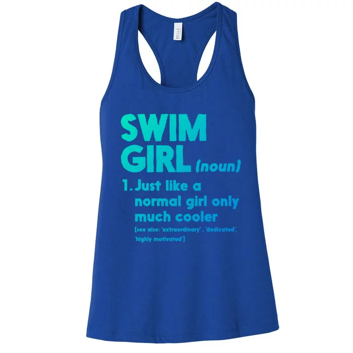 Swim Only Cooler Definition Swimmers Gift Women's Racerback Tank