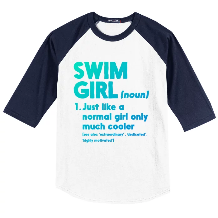 Swim Only Cooler Definition Swimmers Gift Baseball Sleeve Shirt