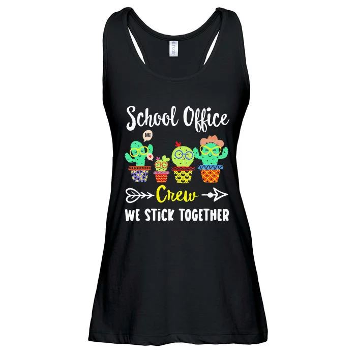 School Office Crew We Stick Together Funny Cactus Ladies Essential Flowy Tank