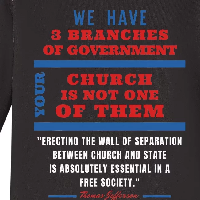 Separation Of Church And State Defend Our Democracy Baby Long Sleeve Bodysuit