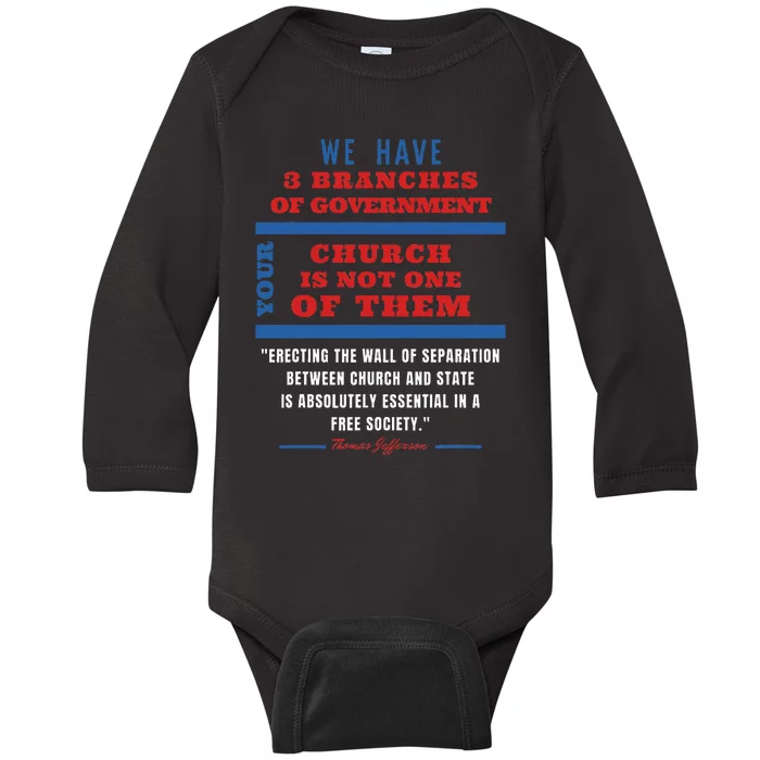 Separation Of Church And State Defend Our Democracy Baby Long Sleeve Bodysuit