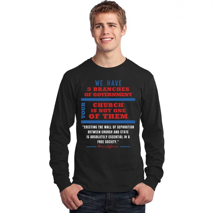 Separation Of Church And State Defend Our Democracy Tall Long Sleeve T-Shirt