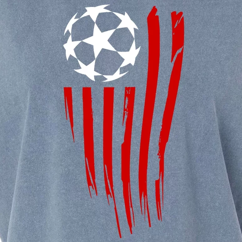 Soccer Ball American Flag Garment-Dyed Women's Muscle Tee