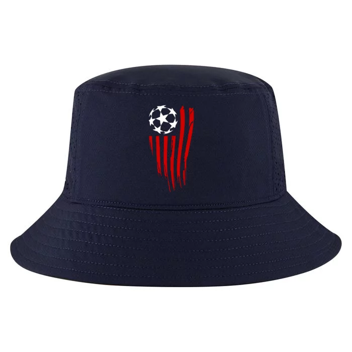 Soccer Ball American Flag Cool Comfort Performance Bucket Hat