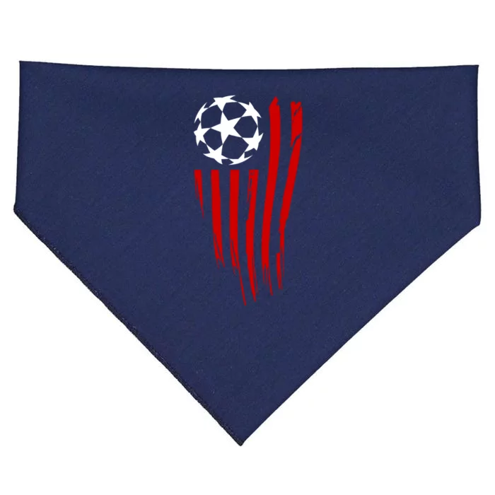 Soccer Ball American Flag USA-Made Doggie Bandana