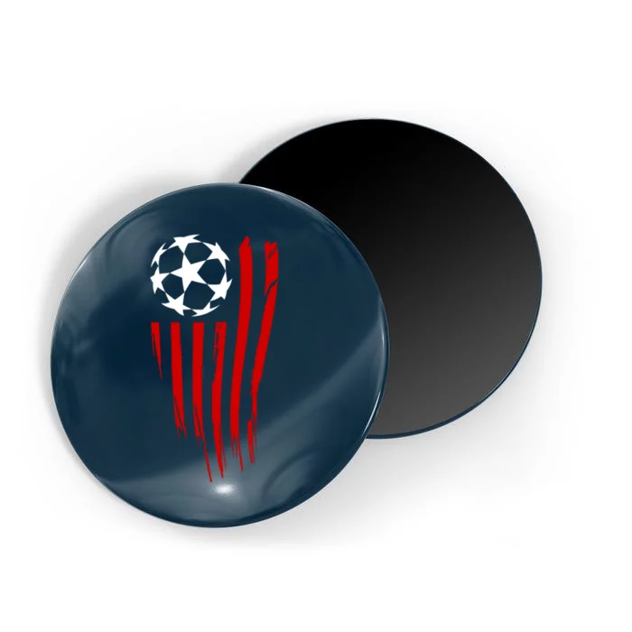 Soccer Ball American Flag Magnet