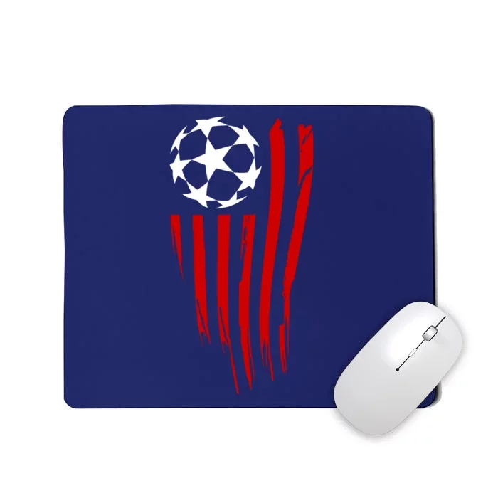 Soccer Ball American Flag Mousepad