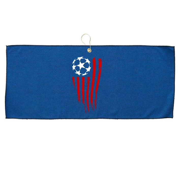 Soccer Ball American Flag Large Microfiber Waffle Golf Towel