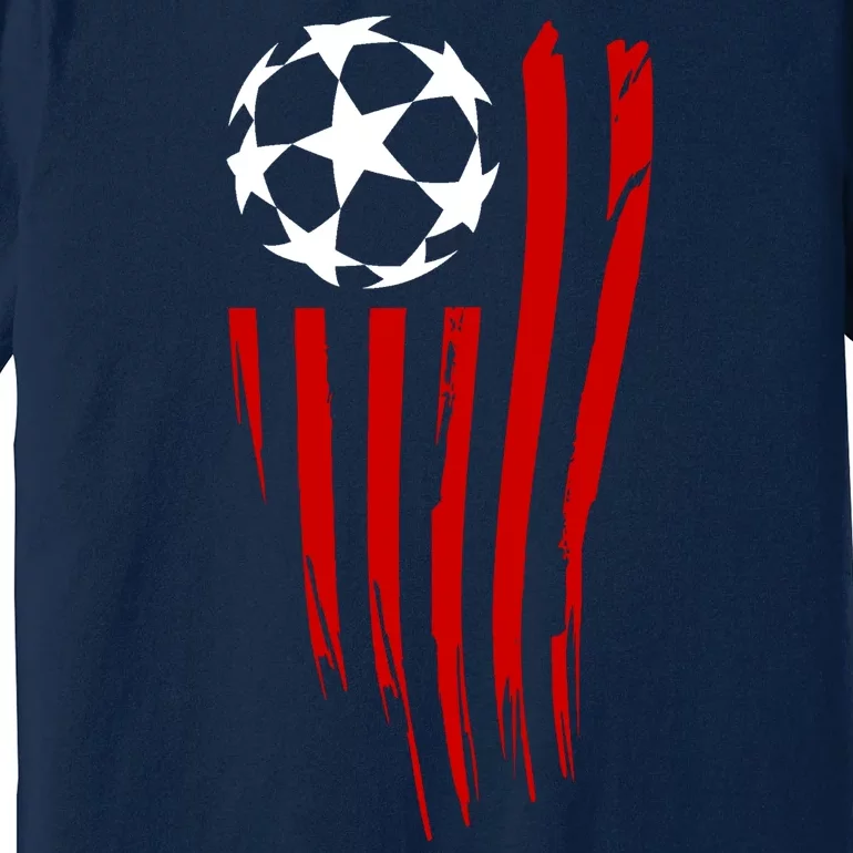 Soccer Ball American Flag Premium T-Shirt