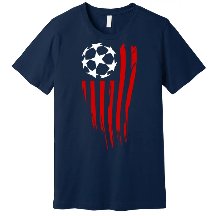 Soccer Ball American Flag Premium T-Shirt