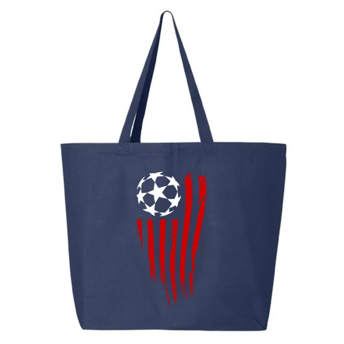 Soccer Ball American Flag 25L Jumbo Tote