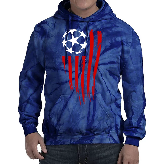 Soccer Ball American Flag Tie Dye Hoodie