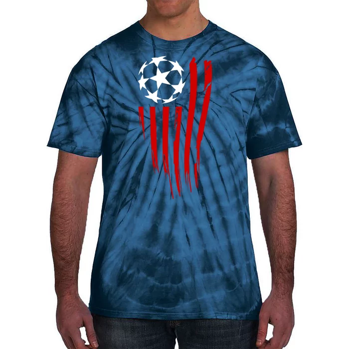 Soccer Ball American Flag Tie-Dye T-Shirt