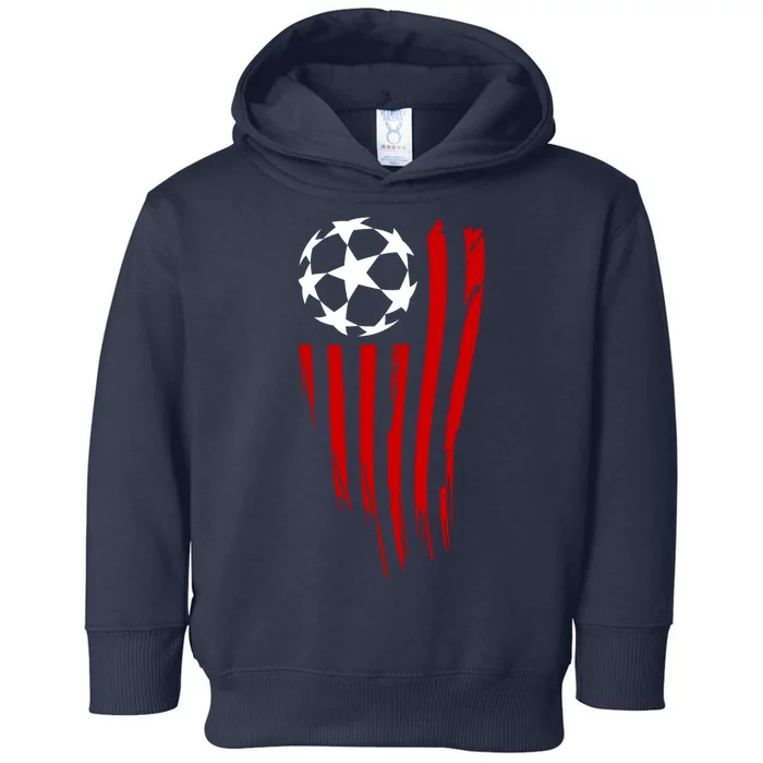 Soccer Ball American Flag Toddler Hoodie