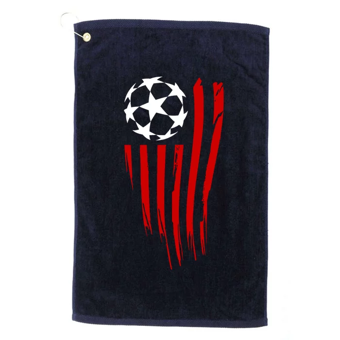 Soccer Ball American Flag Platinum Collection Golf Towel