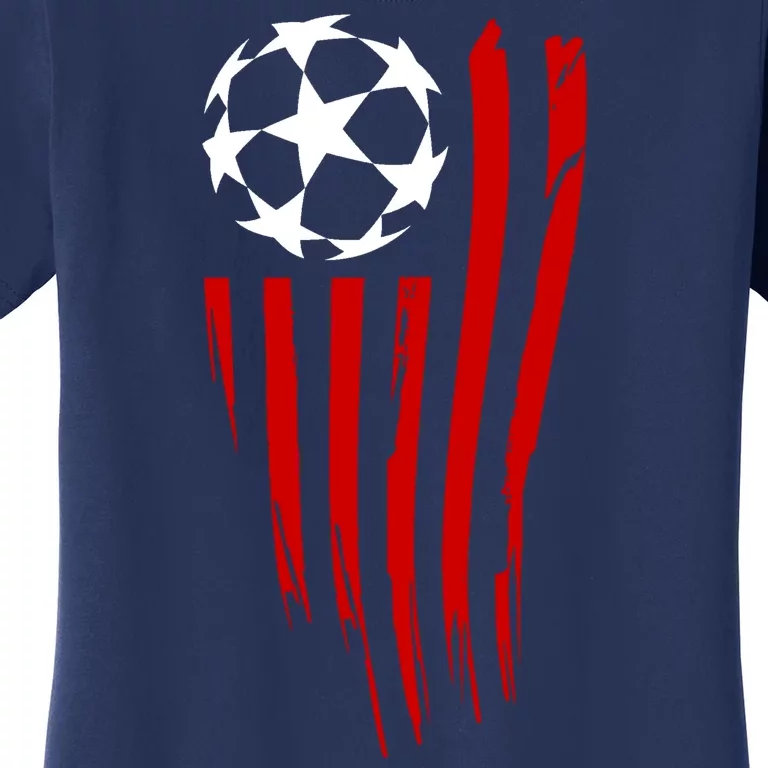 Soccer Ball American Flag Women's T-Shirt