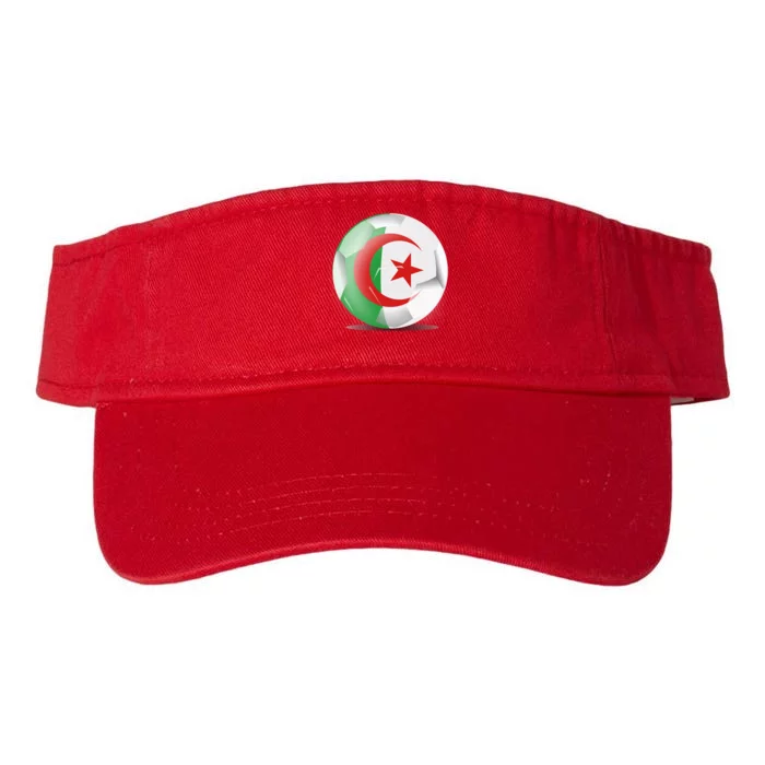 Soccer Ball Country Flag Algeria Valucap Bio-Washed Visor