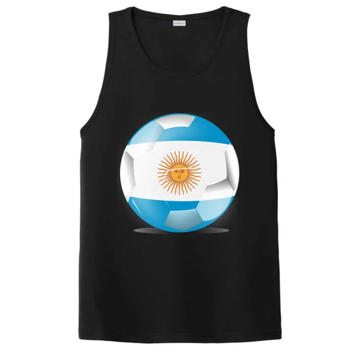 Soccer Ball Country Flag Argentina Performance Tank