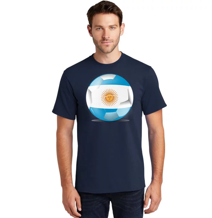 Soccer Ball Country Flag Argentina Tall T-Shirt